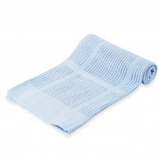 CBP51-B: Blue Cellular Cotton Roll Blanket